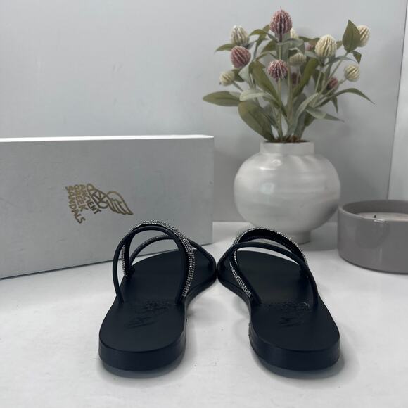 Ancient Greek Polytimi Crystals Strappy Flat Slip On Sandals Women's US 5M - Picture 2 of 9